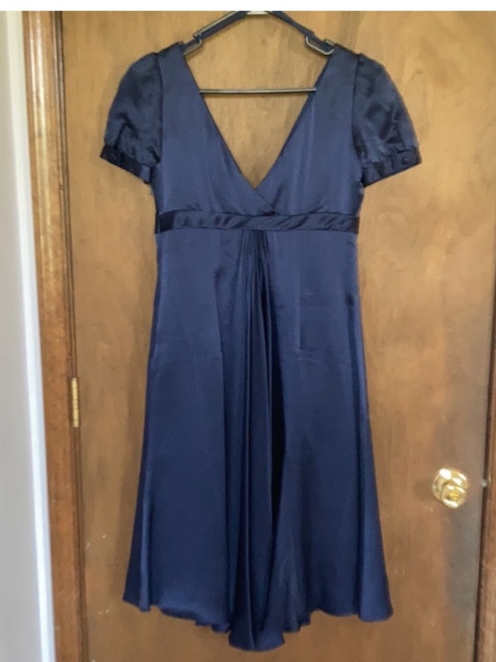 Melissa Sweet silk navy blue dress size 4 - Picture 10 of 17
